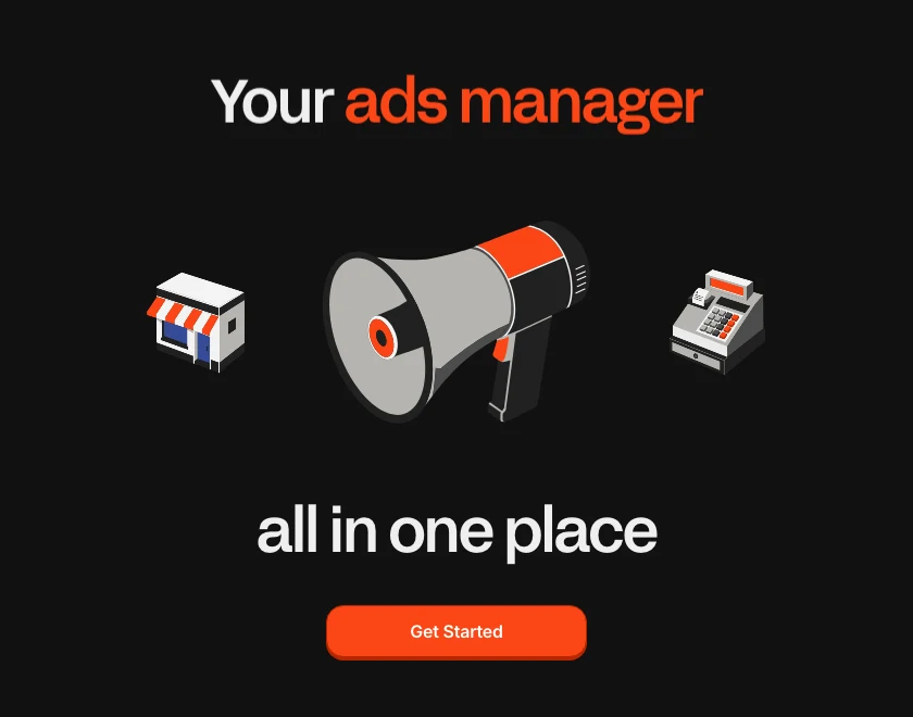 Whop ads manager all in one place, Whop's ads manager landing screen