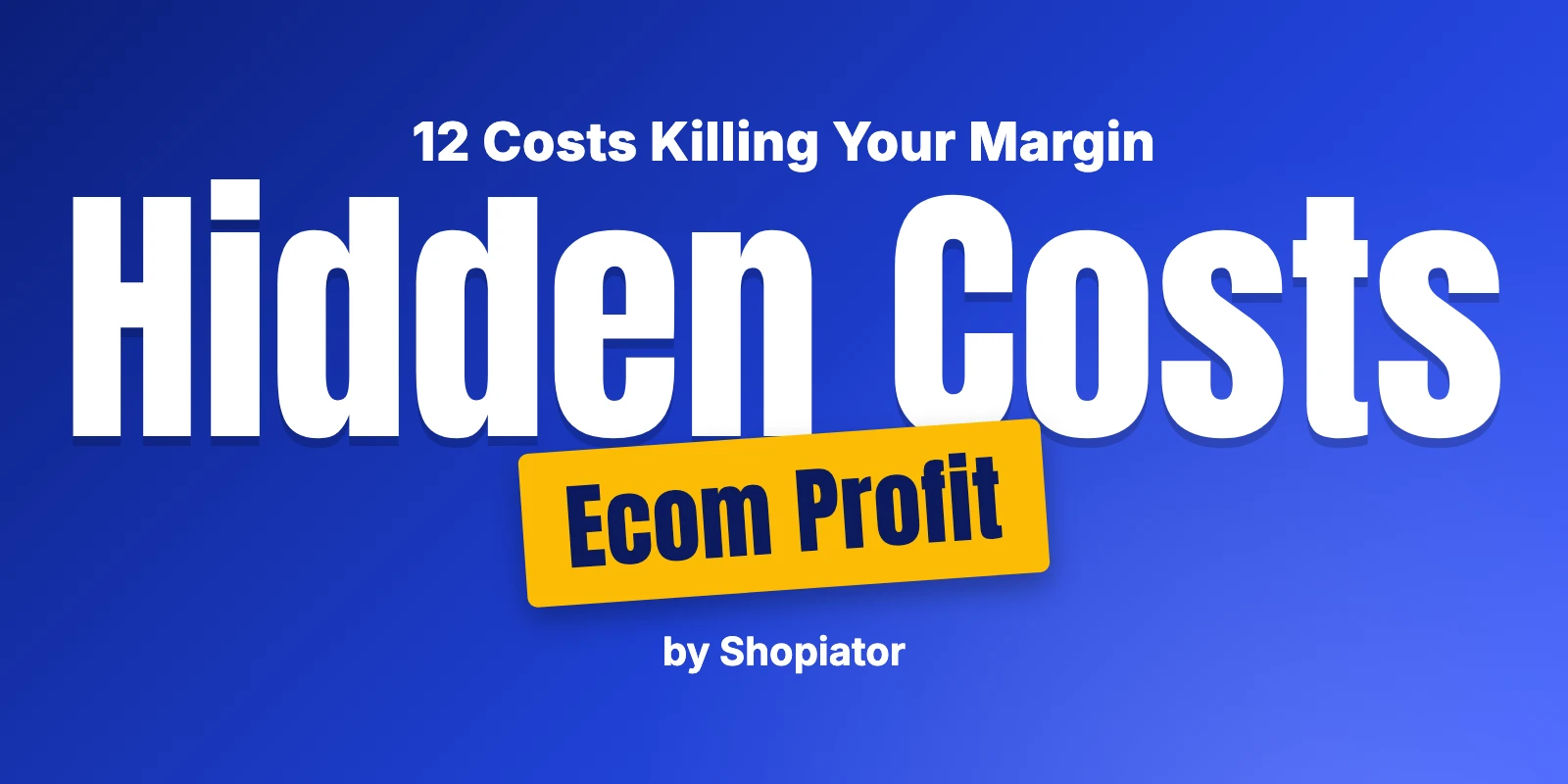 12 Hidden Costs Killing Your Ecom Profit