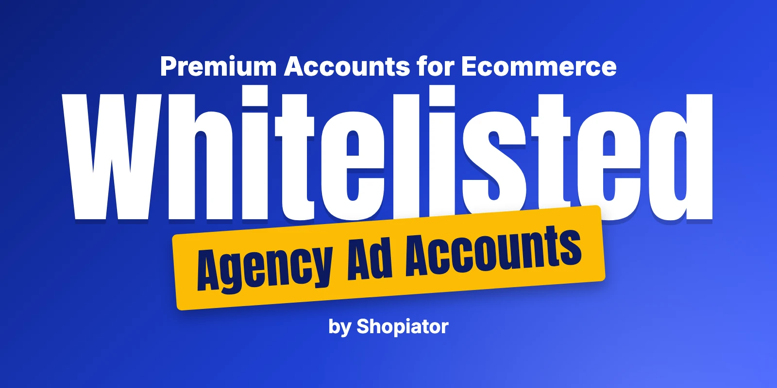 Premium and Whitelisted Agency Ad Accounts for Ecommerce Brands