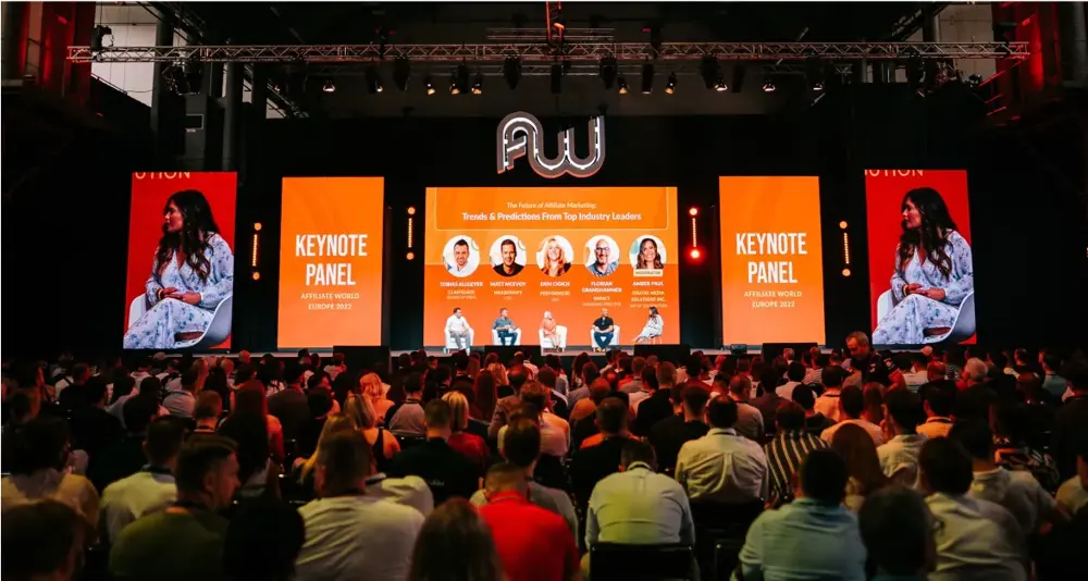 Affiliate World Europe keynote panel on the main stage