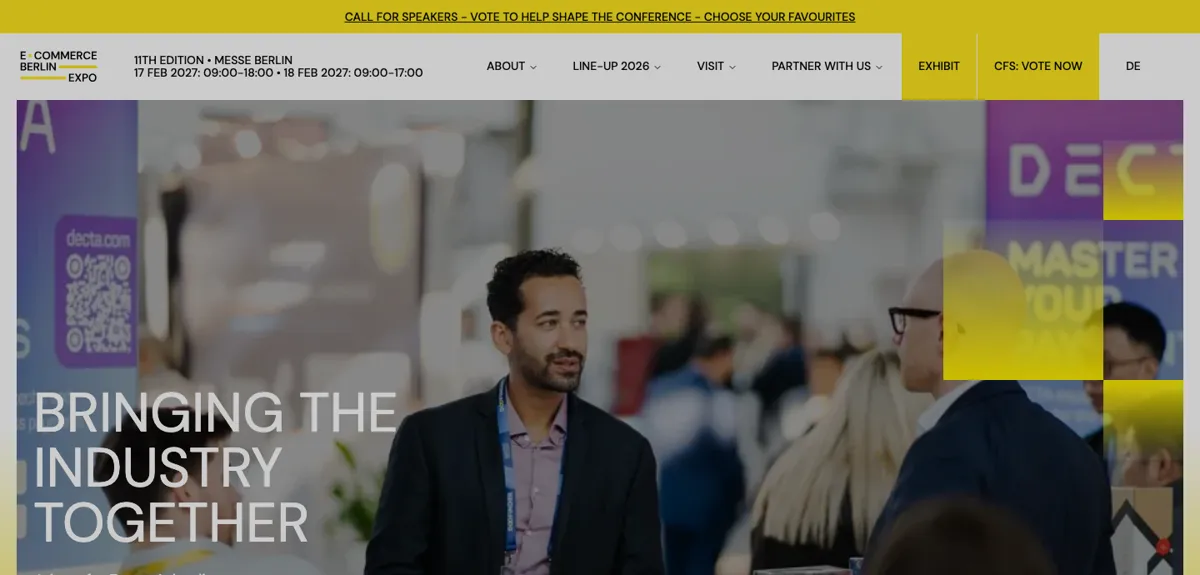 E-commerce Berlin Expo 2027, February 17-18 at Messe Berlin, Europe's leading ecommerce event